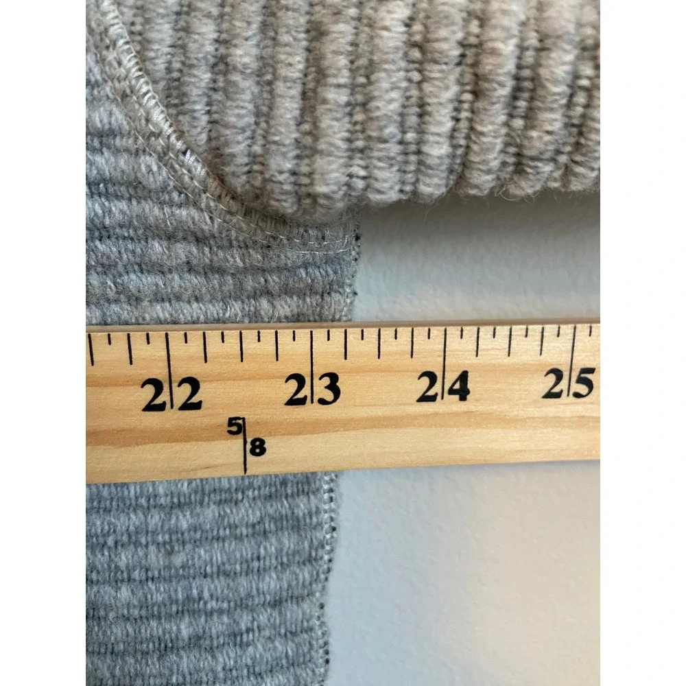 Ralph Lauren Mens Wool Blend Ribbed Cardigan Sweater Grey Made in USA Large